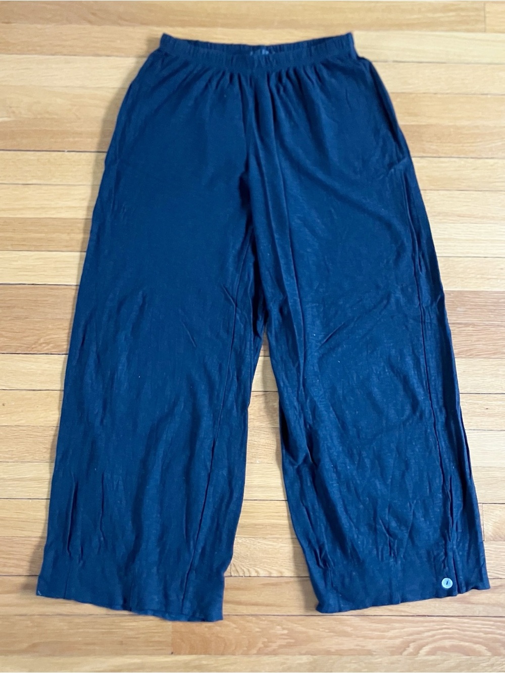 Cut Loose Black Linen Blend Flowy Comfy Coastal Grandma Wide Leg Pants Small